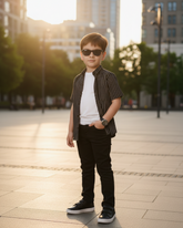Black and White Striped Dress Shirt