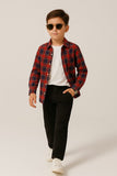 Red & Blue Checked Full-Sleeve Dress Shirt