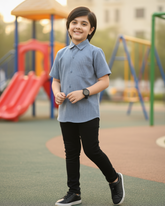 Light Blue and White Striped Dress Shirt