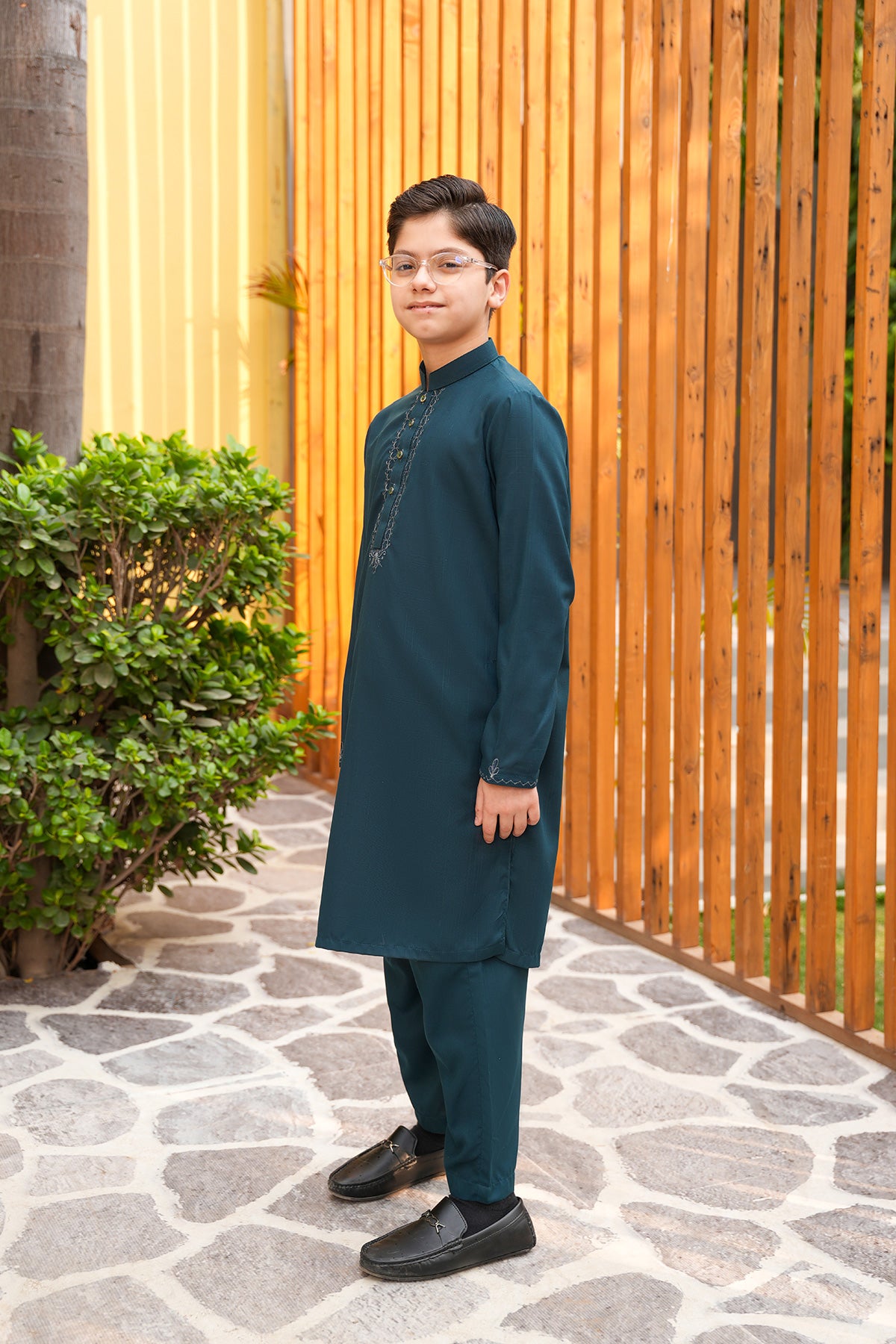 Zair – Deep Teal Embroidered Designer Set