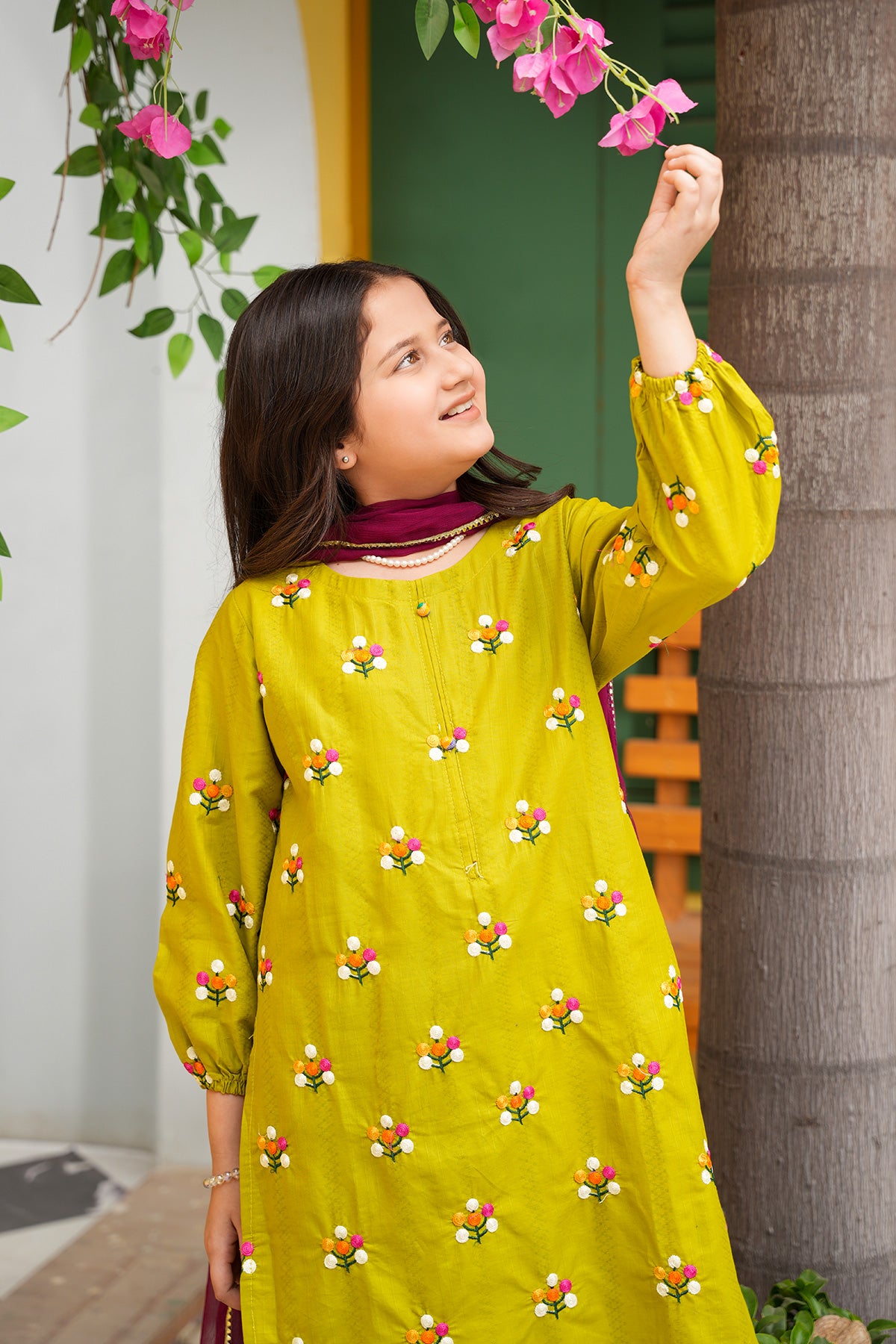 Meher – Lime Zest Embroidered Festive Set