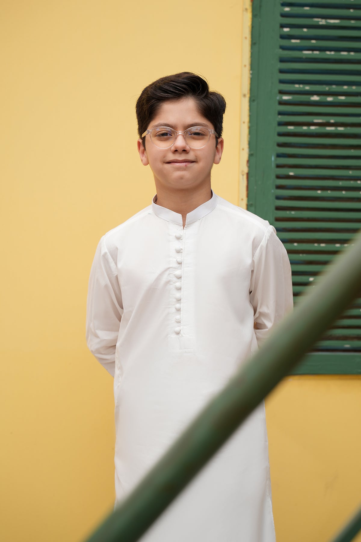 Subhan – Arctic White Essential Potli-Buttoned Set