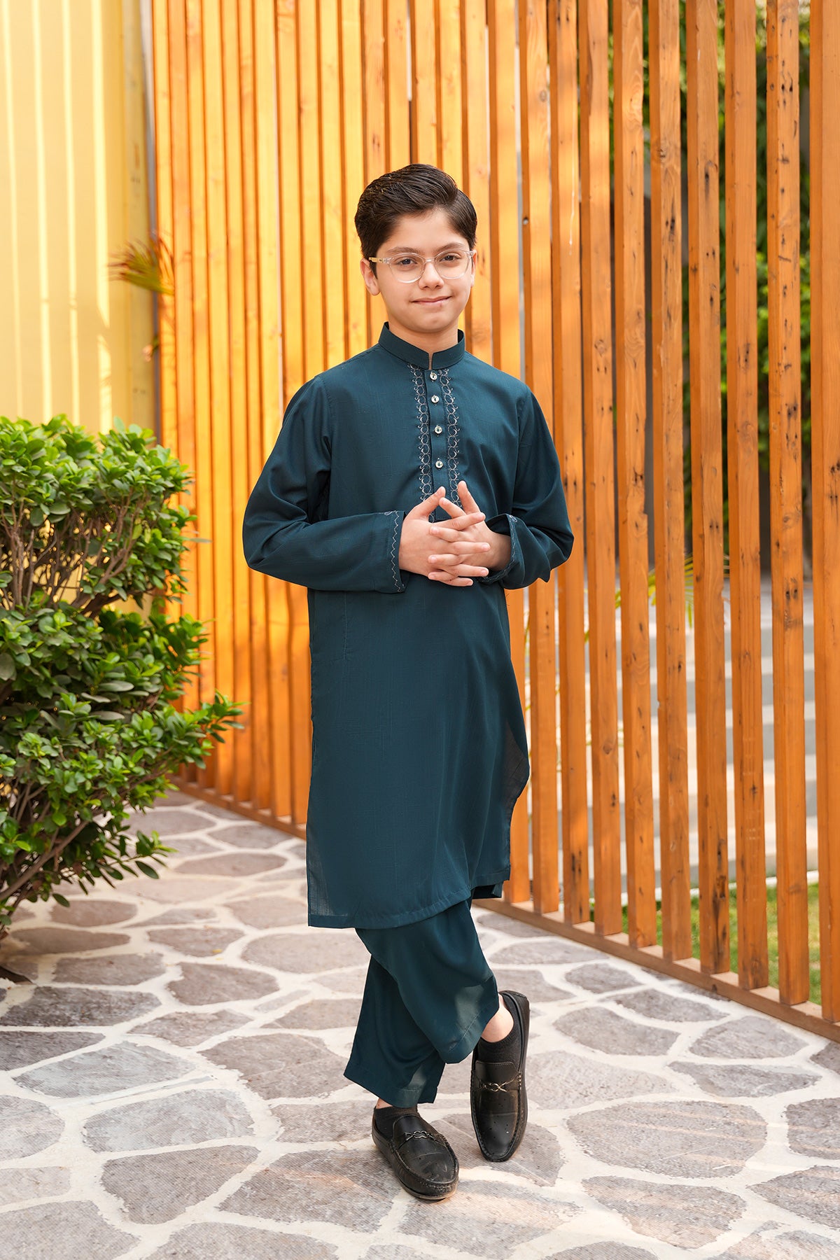 Zair – Deep Teal Embroidered Designer Set