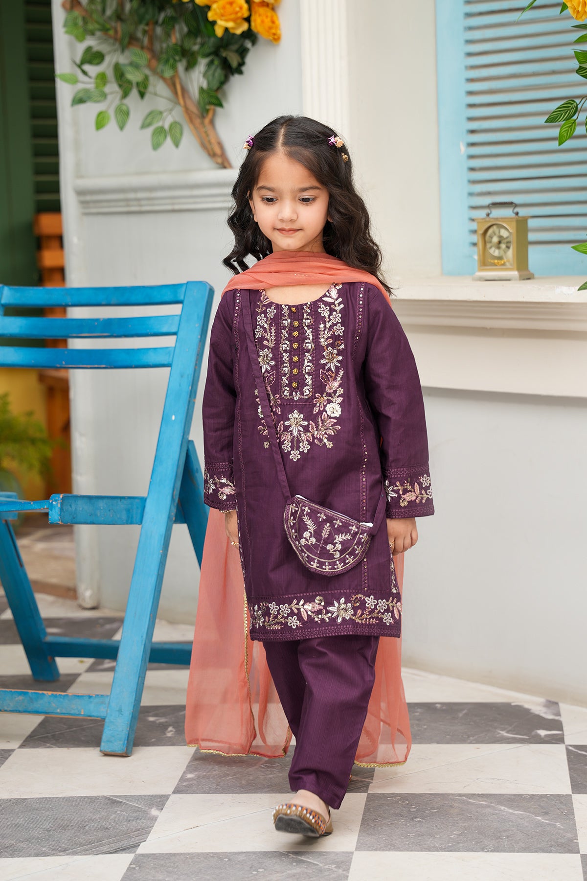 Zoya – Royal Purple Embroidered Festive Set