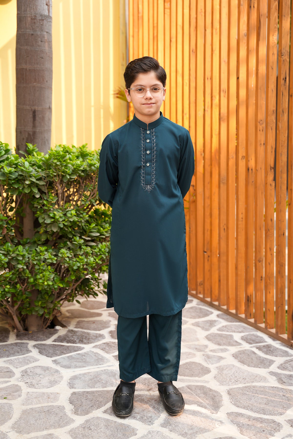 Zair – Deep Teal Embroidered Designer Set