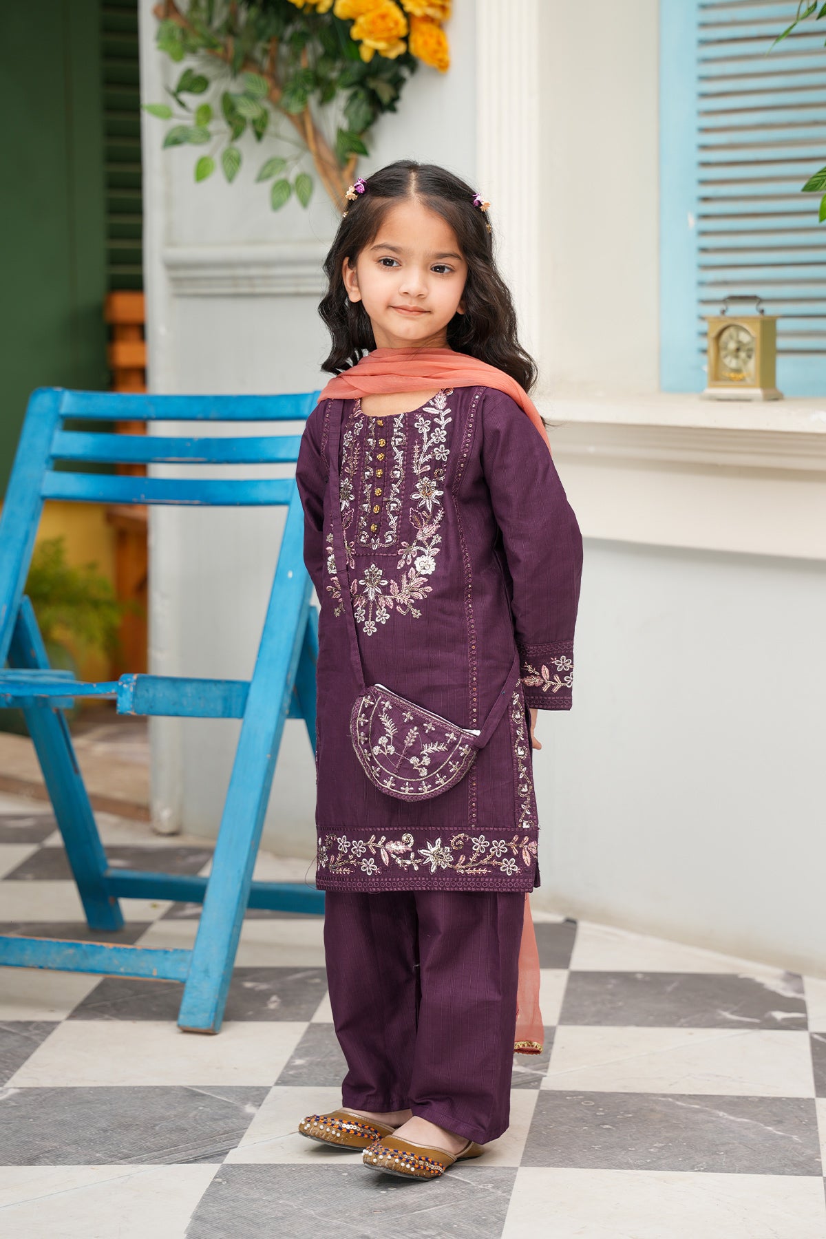 Zoya – Royal Purple Embroidered Festive Set