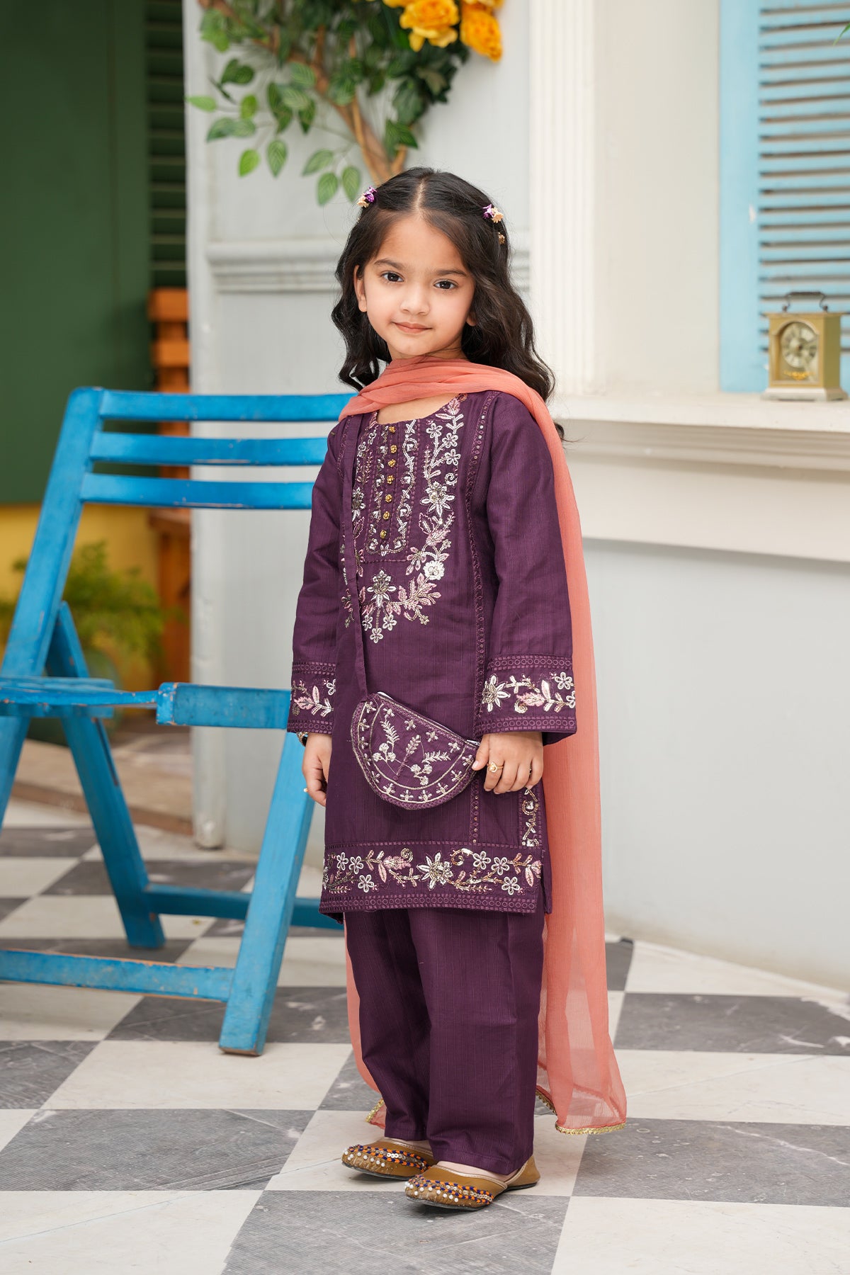 Zoya – Royal Purple Embroidered Festive Set