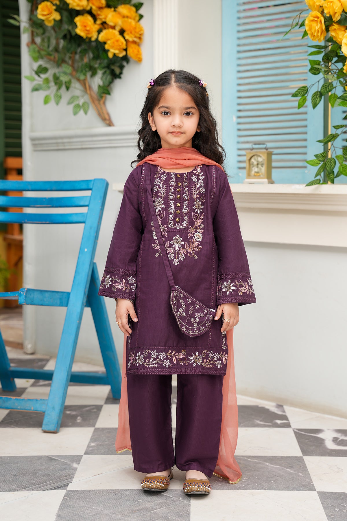 Zoya – Royal Purple Embroidered Festive Set