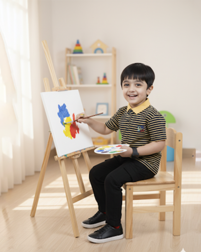Yellow and Navy Striped Polo Shirt