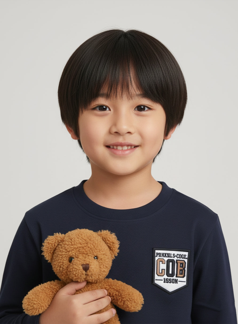 Navy Patch Sweat Shirt