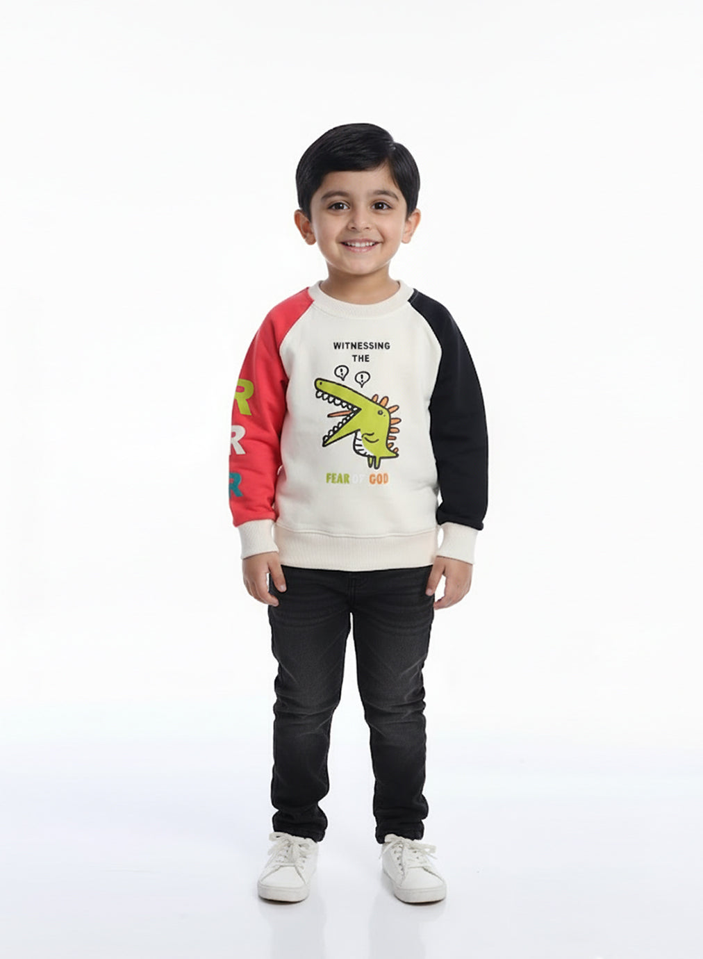 Dino Pop Sweatshirt – Red Mix