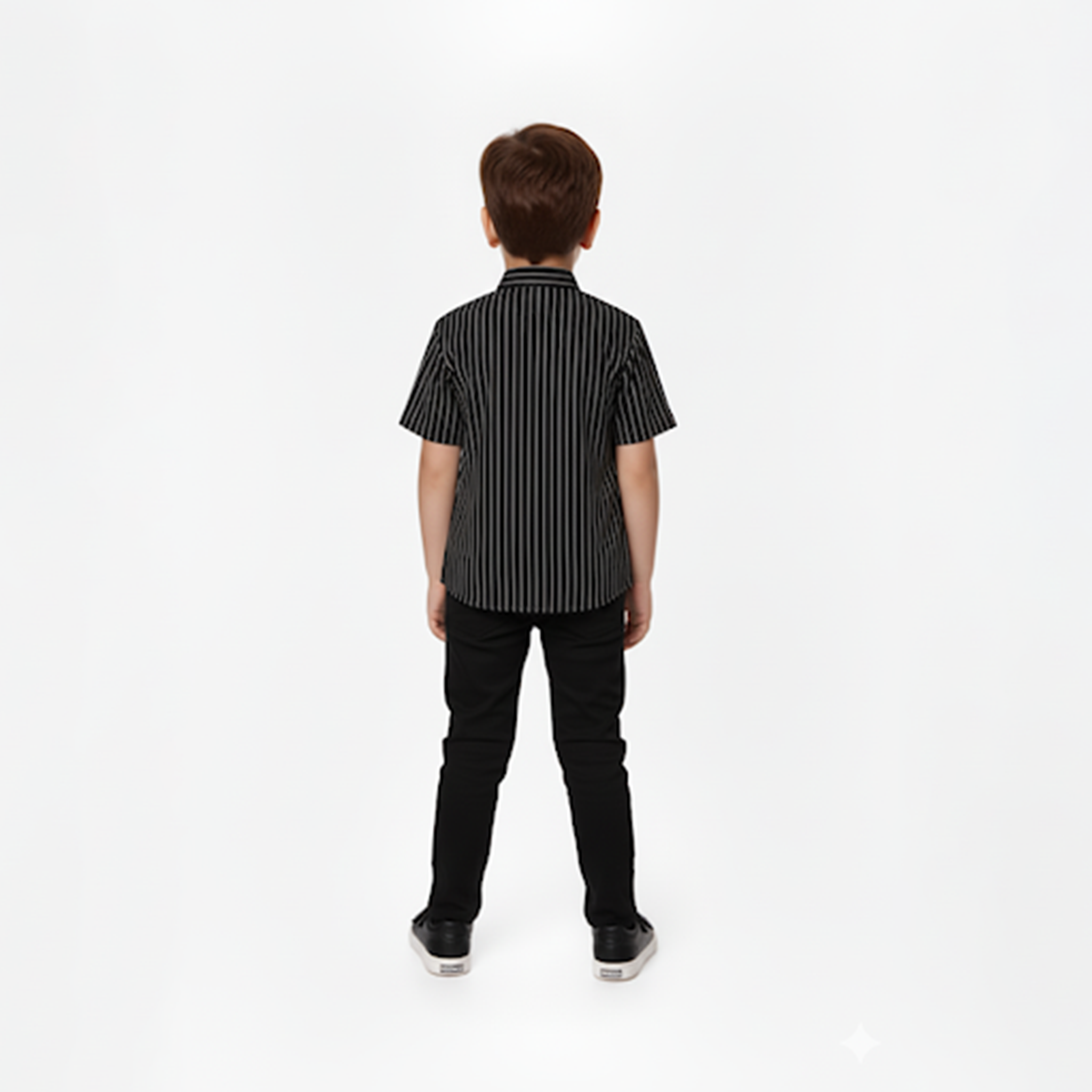 Black and White Striped Dress Shirt