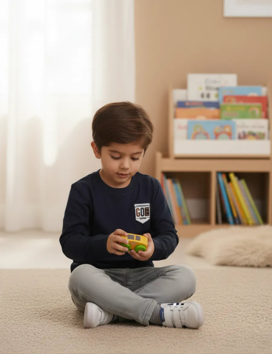 Navy Patch Sweat Shirt