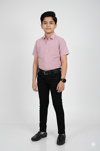 Pink & White Striped Button-Down Dress Shirt