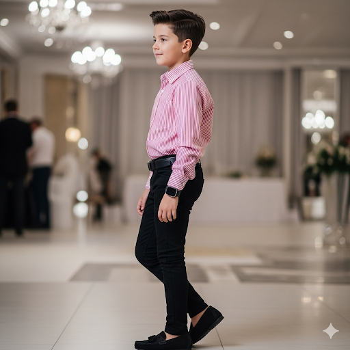 Pink & White Striped Button-Down Dress Shirt