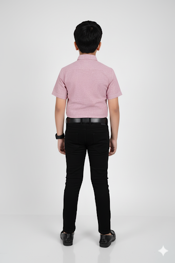 Pink & White Striped Button-Down Dress Shirt