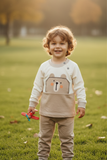 Beige Two-Piece Bear Pajama Set