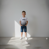 White to Grey Gradient “OVER” Graphic T-Shirt