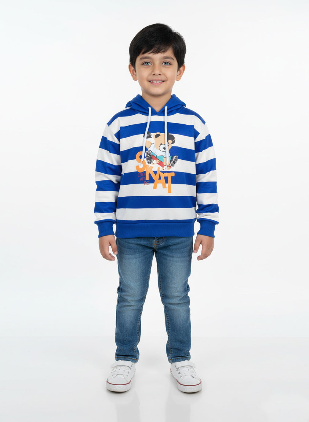 SkateBear Hoodie – Ocean Stripe
