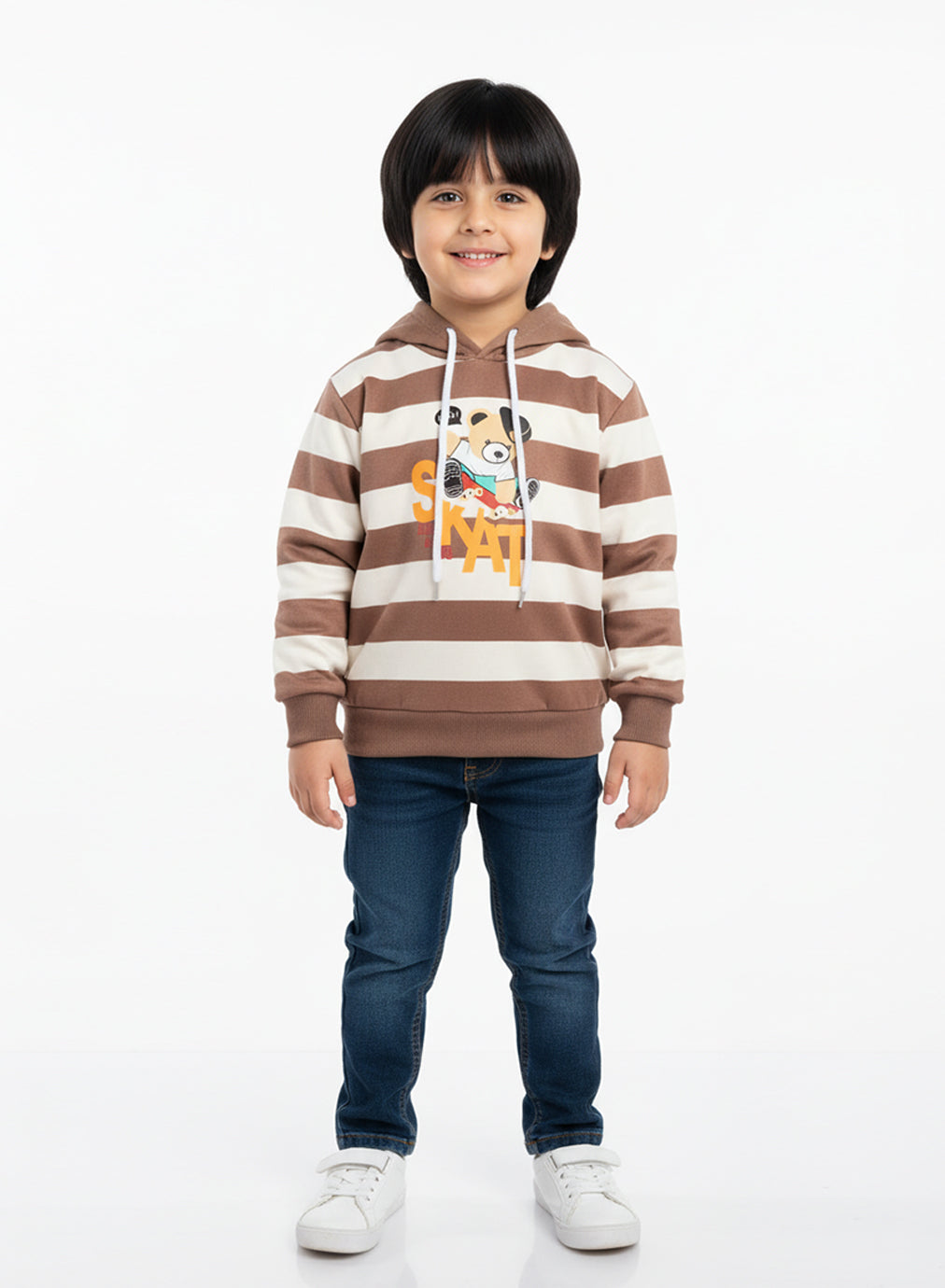 SkateBear Hoodie – Choco Stripe